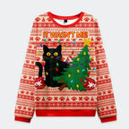 black cat christmas sweatshirt holiday special gift