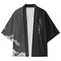 Japanese wave pattern kimono cardigan