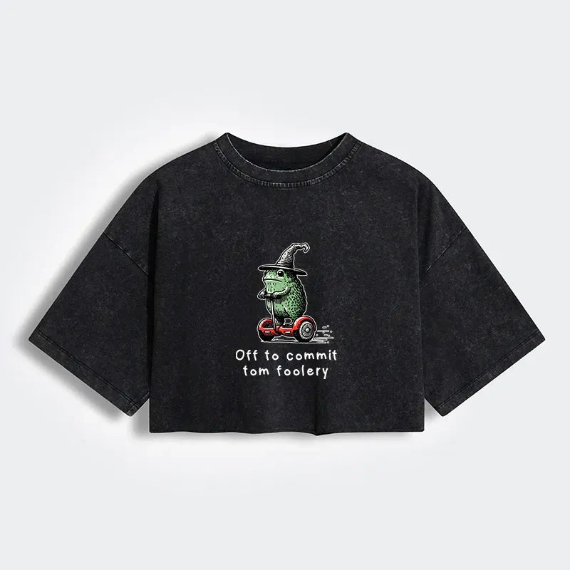 Japanese Washed Crop T-Shirt for Summer