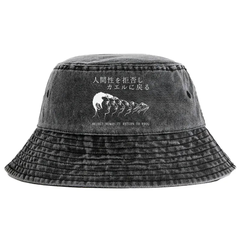 Japanese Washed Bucket Hat for Summer