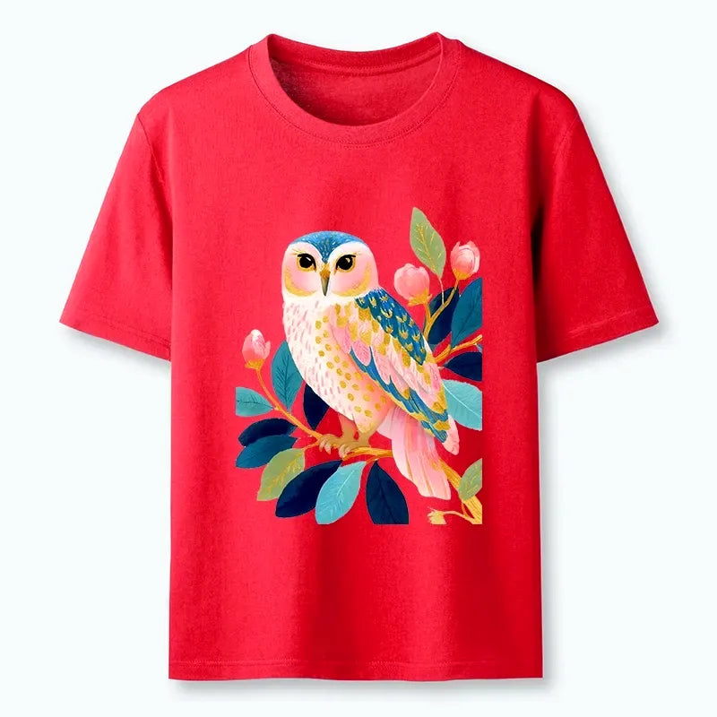 Kyoto-Lion Gentle Pastel Owl Leaf Watercolor Art Classic T-Shirt