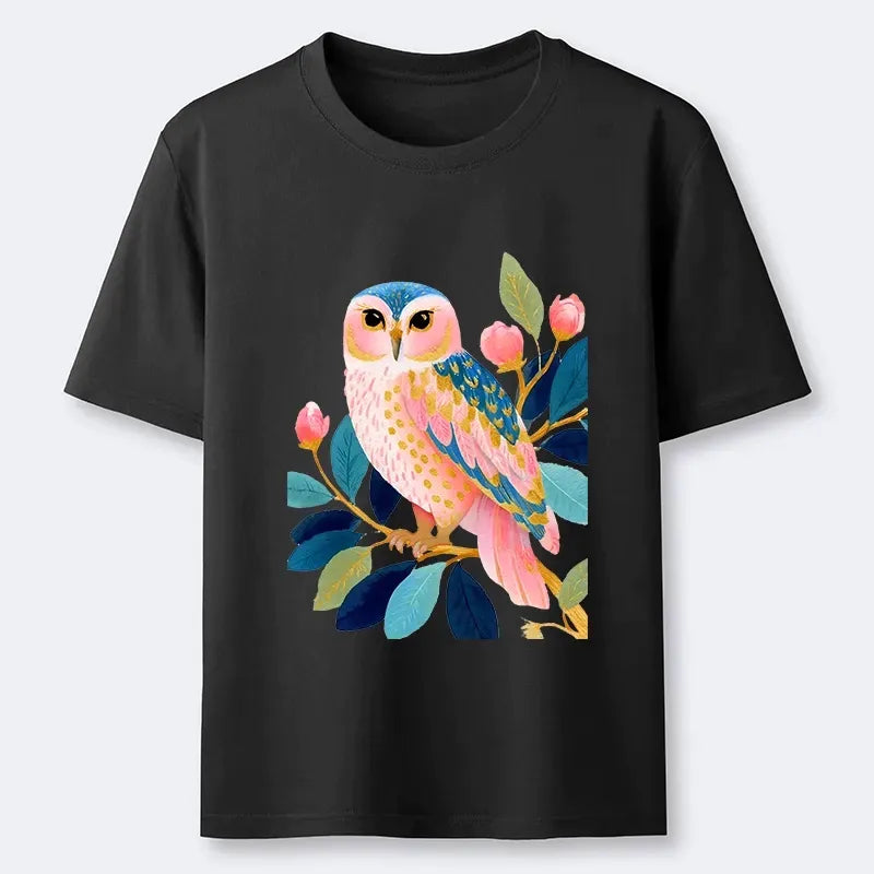 Kyoto-Lion Gentle Pastel Owl Leaf Watercolor Art Classic T-Shirt