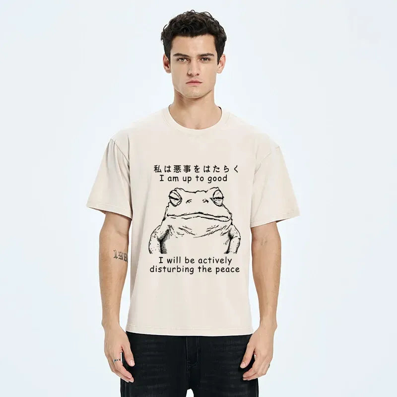 japanese frog design tee free shipping
