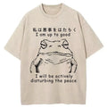 Kyoto-Lion Frog Disturbs The Peace Washed T-Shirt