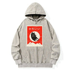 cute black cat japanese streetwear hoodie