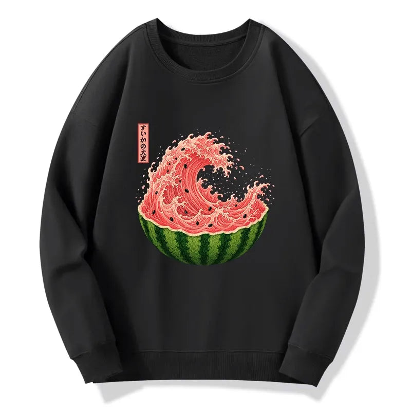 Kyoto-Lion Watermelon Wave Summer Ukiyo Art Classic Sweatshirt