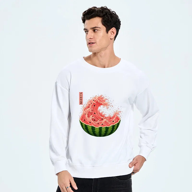 Kyoto-Lion Watermelon Wave Summer Ukiyo Art Classic Sweatshirt