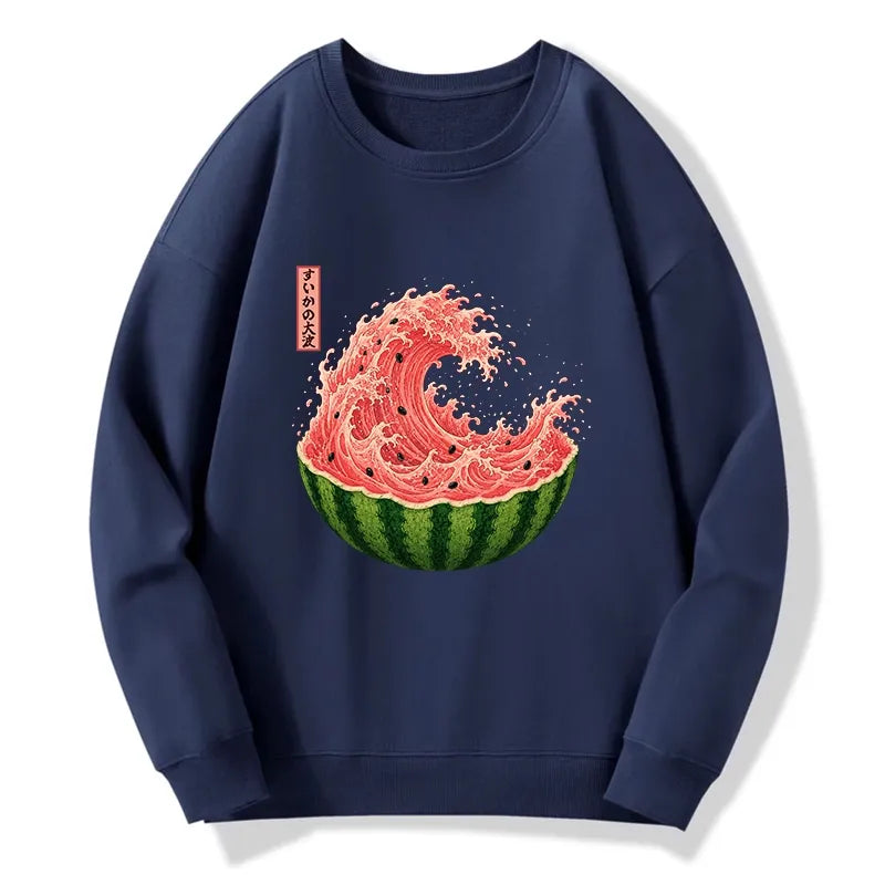 Kyoto-Lion Watermelon Wave Summer Ukiyo Art Classic Sweatshirt