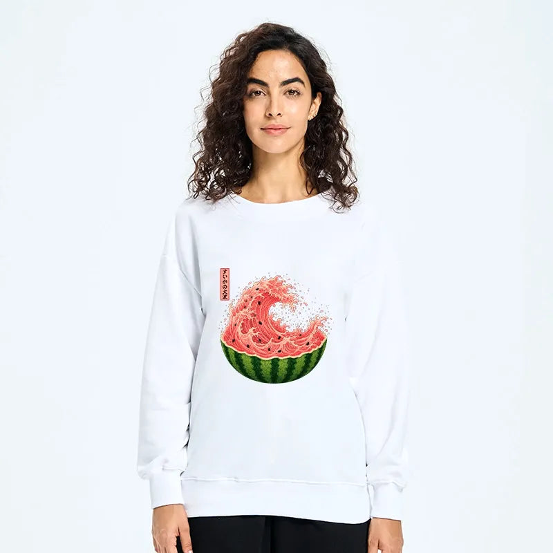 Kyoto-Lion Watermelon Wave Summer Ukiyo Art Classic Sweatshirt