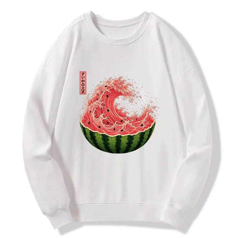 Kyoto-Lion Watermelon Wave Summer Ukiyo Art Classic Sweatshirt