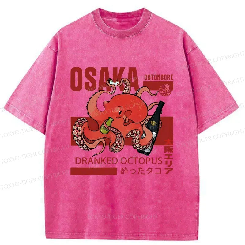 Cute Octopus Washed T-Shirt on Sale