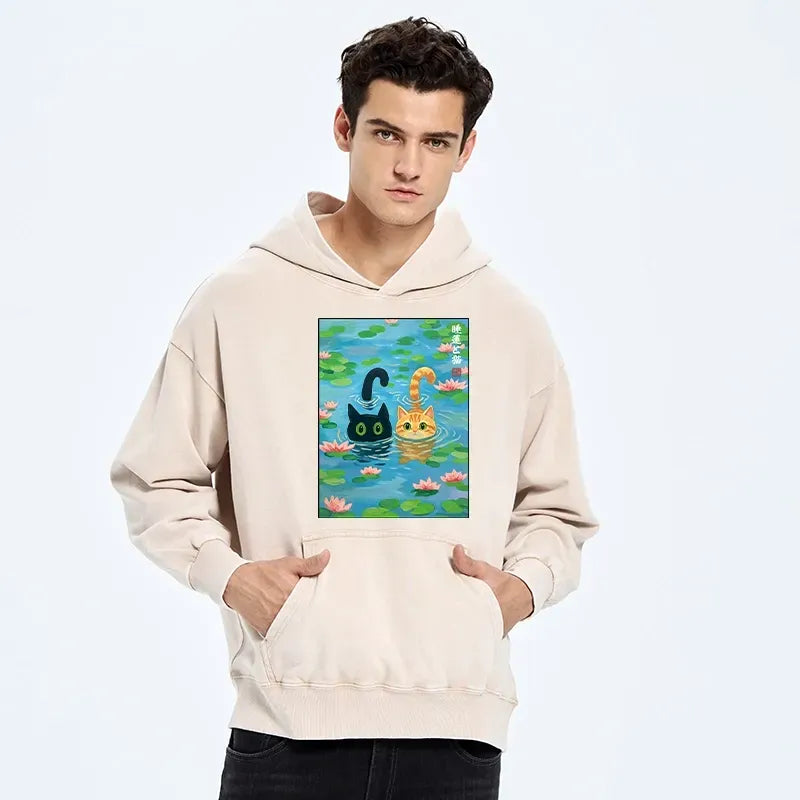 Japanese Cat Hoodie for Daily Wear