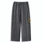 Kyoto-Lion Cute Black Cat Eating Ramen Japan Washed Utility Sweatpants