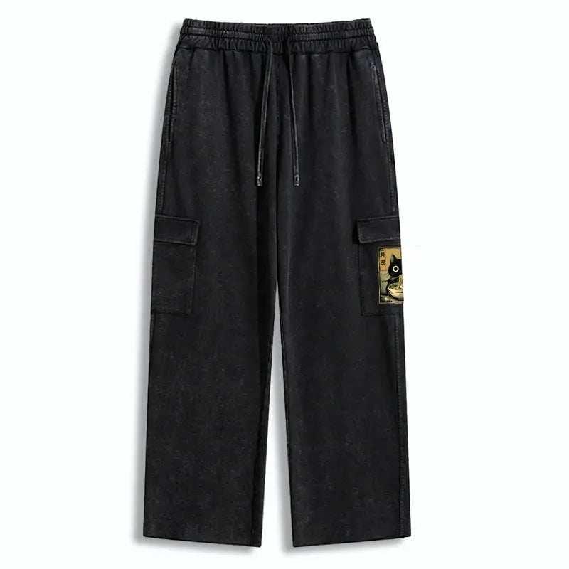 Japanese Washed Utility Sweatpants for Men