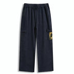 Cute Black Cat Sweatpants with Ramen Design
