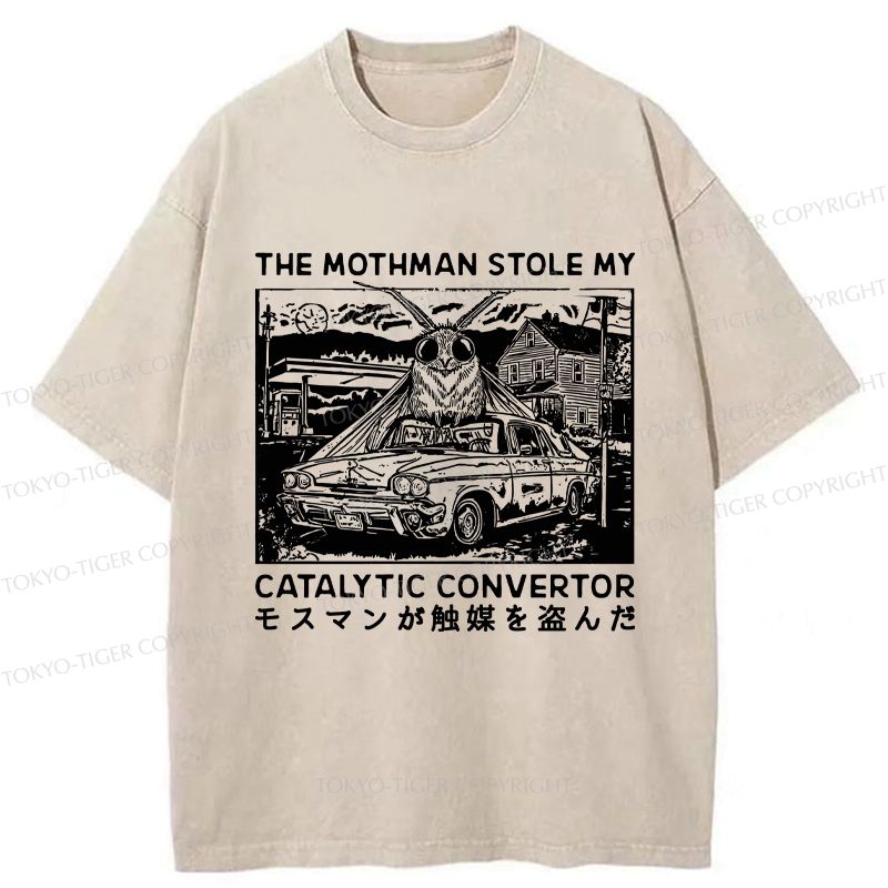 Kyoto-Lion The Night Mothman Stole My Converter Washed T-Shirt