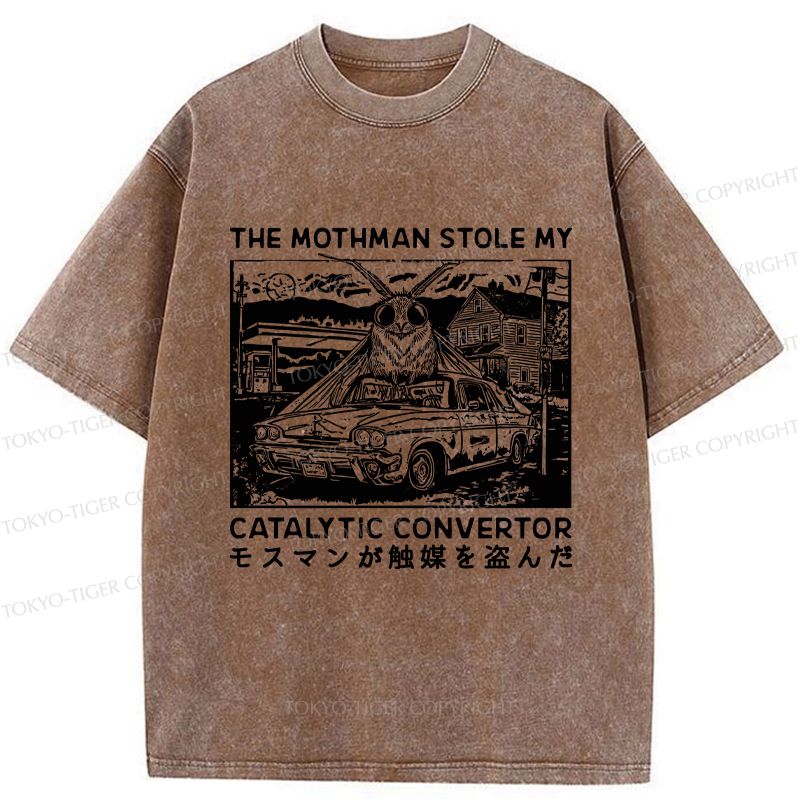 Kyoto-Lion The Night Mothman Stole My Converter Washed T-Shirt