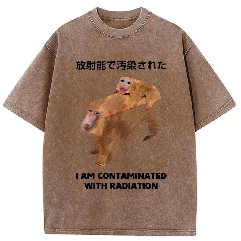 Kyoto-Lion Monkey Contaminated By Radiation Washed T-Shirt