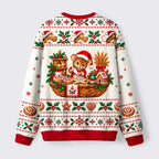 Kyoto-Lion Mouse Bakes Cookies Fuzzy Christmas Ugly Sweatshirt
