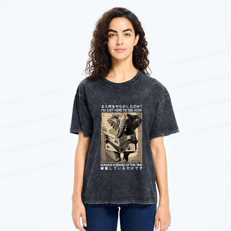 Japanese Vintage Washed Funny Tee