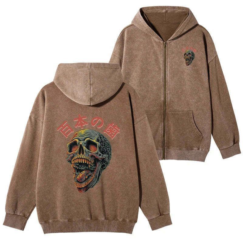 terrifying skull hoodie streetwear style