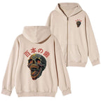 Kyoto-Lion Terrifying And Disgusting Skull Washed Zip Hoodie