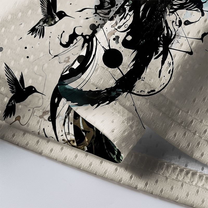 Kyoto-Lion Golden Tiger And Soaring Birds Mesh Jersey