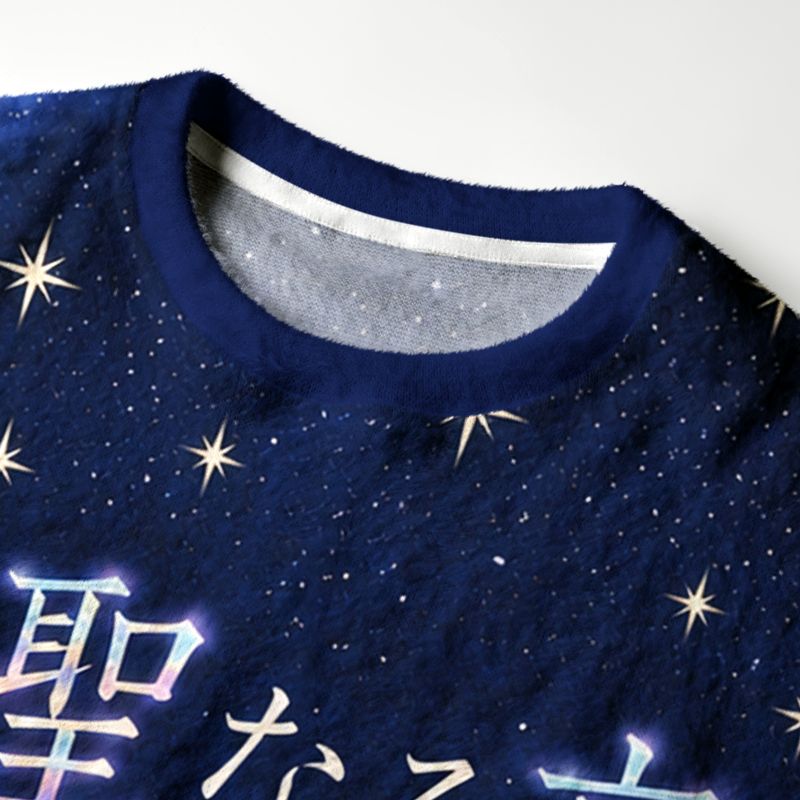 Kyoto-Lion Starry Dragon Night Fuzzy Christmas Ugly Sweatshirt
