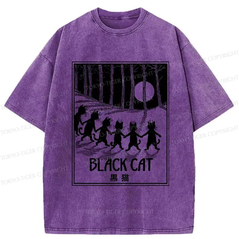 Unisex cotton t-shirt with Japanese cat art