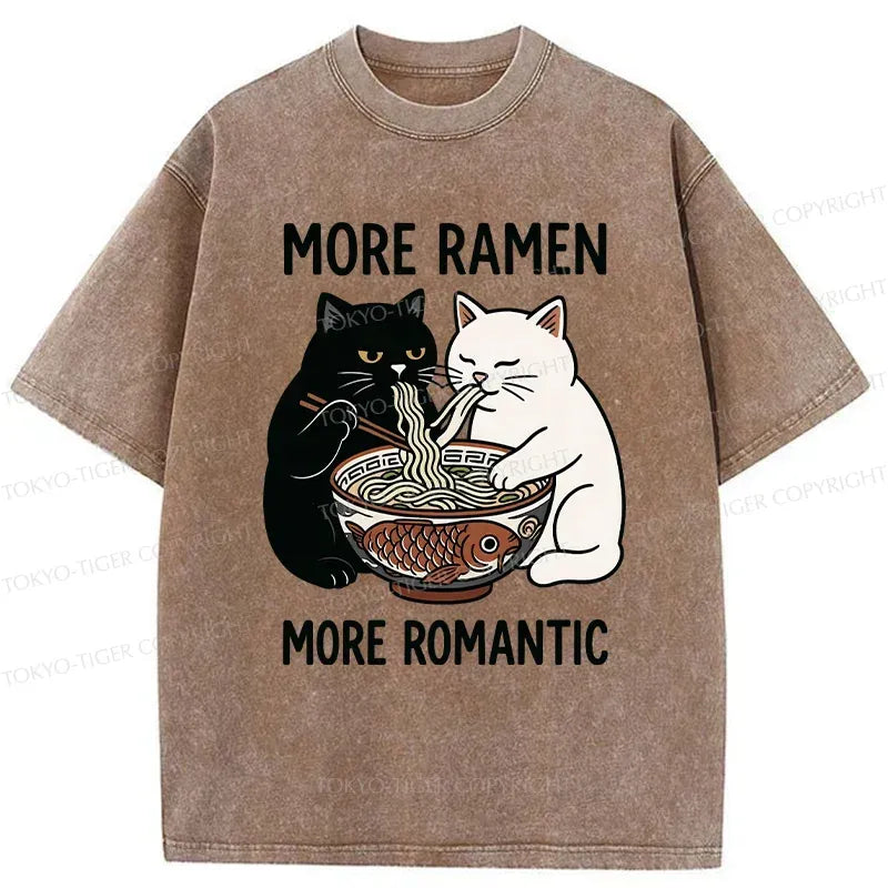 Washed Japanese Cat T-Shirt for Streetwear