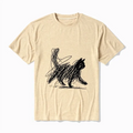 Japanese minimalist cat art t-shirt