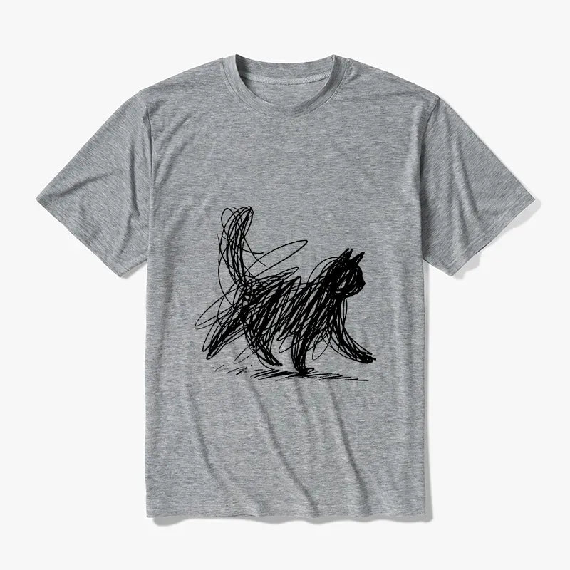 trendy Japanese cat t-shirt for daily wear