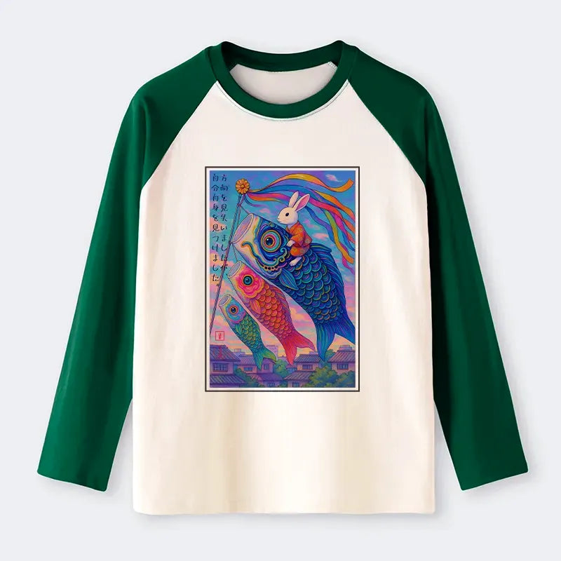 Japanese Ukiyoe Rabbit Long Sleeve T-shirt