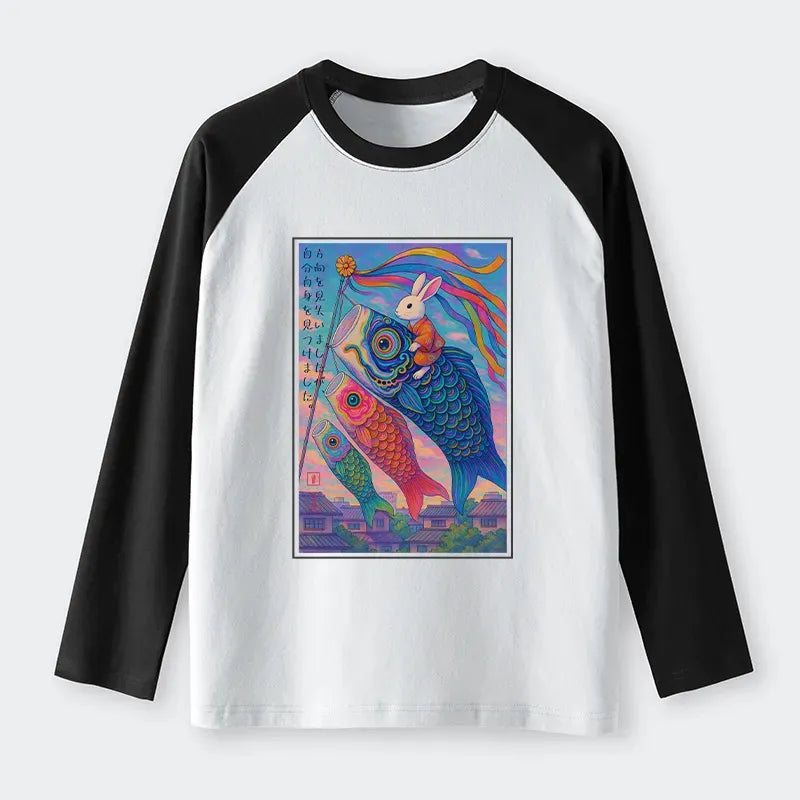 Japanese Ukiyoe Rabbit Long Sleeve T-shirt