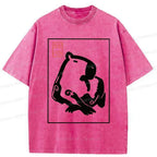 Kyoto-Lion Woodblock Print Capybara Washed T-Shirt