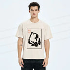 Kyoto-Lion Woodblock Print Capybara Washed T-Shirt