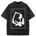 Kyoto-Lion Woodblock Print Capybara Washed T-Shirt