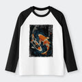 Comfortable Japanese Fish Raglan