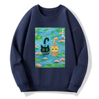 Kyoto-Lion Cats In The Lotus Pond Classic Sweatshirt