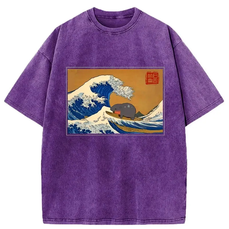 Kyoto-Lion Great Wave Moo Deng Tee Gift Idea