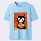 Japanese Ramen Cat T-Shirt for Daily Wear