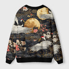 Kyoto-Lion Traditional Crane Ugly Cardigan Sweater
