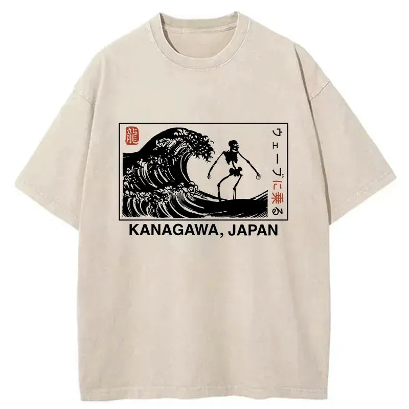 retro japan washed t-shirt best seller