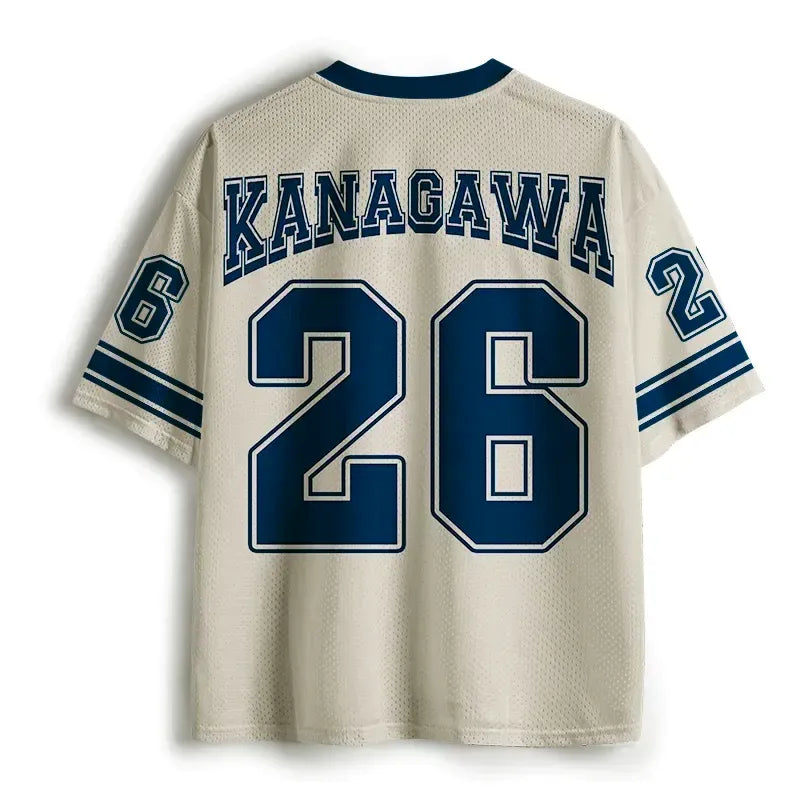 Kyoto-Lion Ukiyo-e Ocean Waves Japan Mesh Jersey