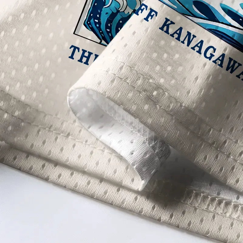 Breathable Ukiyo-e Mesh Jersey for Fitness