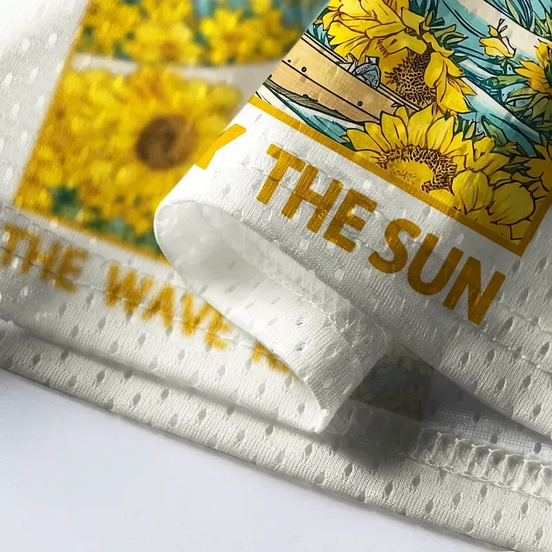 Golden Petal Wave Mesh Jersey on Sale