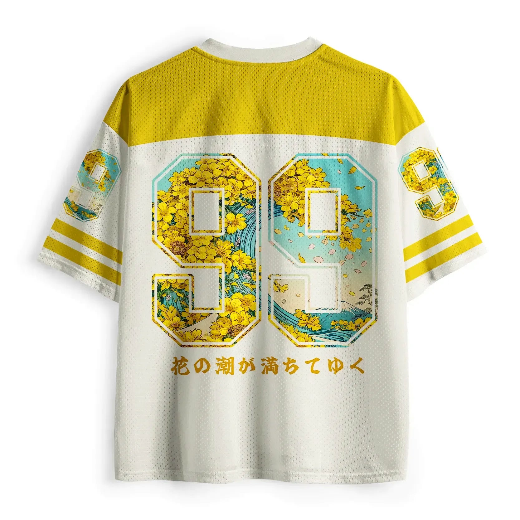 Golden Petal Wave Mesh Jersey on Sale