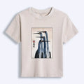 Japanese Retro Crane Graphic T-Shirt for Women