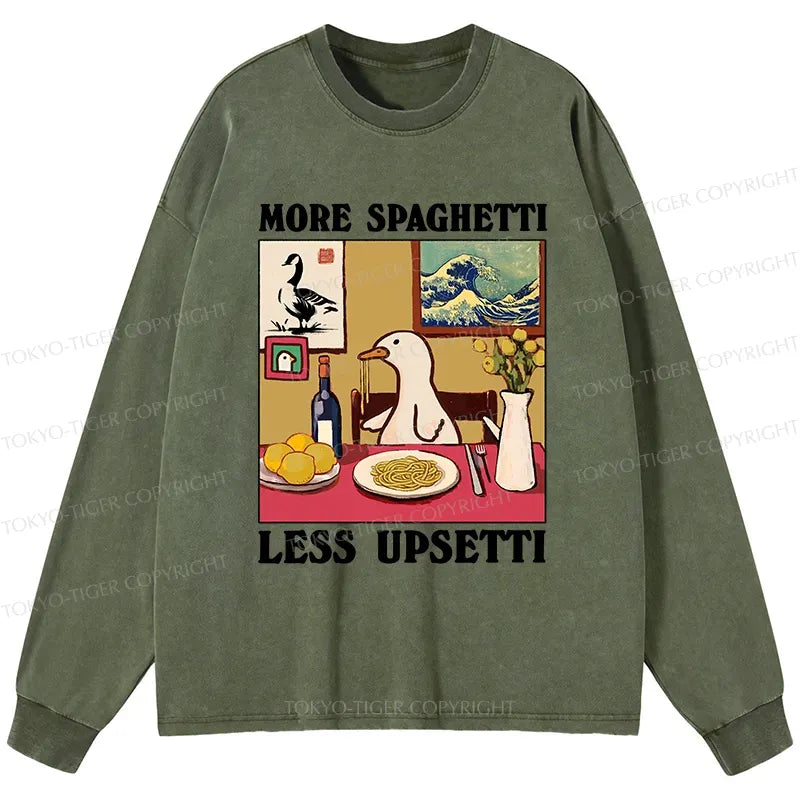 Kyoto-Lion More Spaghetti Less Upsetti Goose Washed Long Sleeve T-Shirt