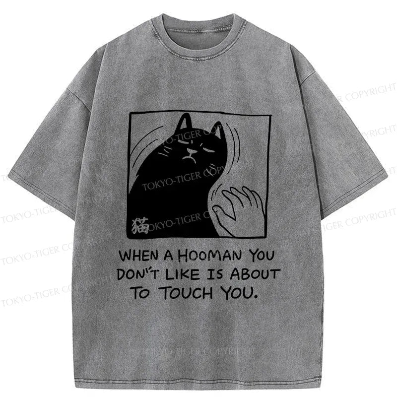 Kyoto-Lion Rebellious Cat Washed T-Shirt